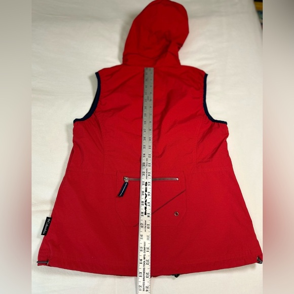 Columbia Women’s Red Hooded Vest Size Small – Outdoor Hiking Utility Zip Pockets - Picture 9 of 11